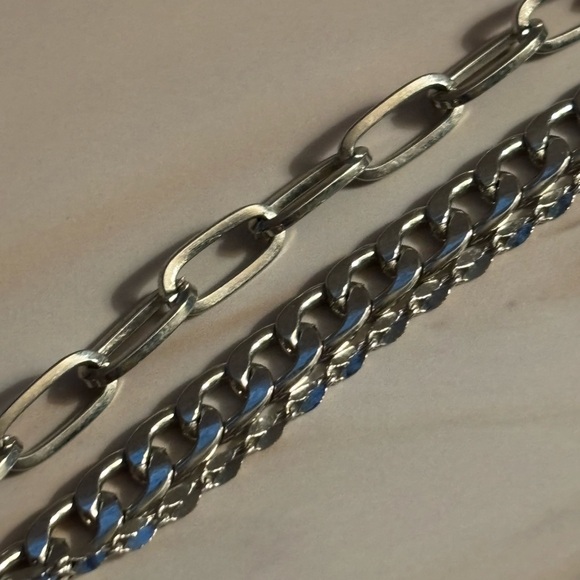 🛍️3/$15🛍️ Express Silver Tone Layered Necklace 14”-18”+2” - Picture 9 of 11